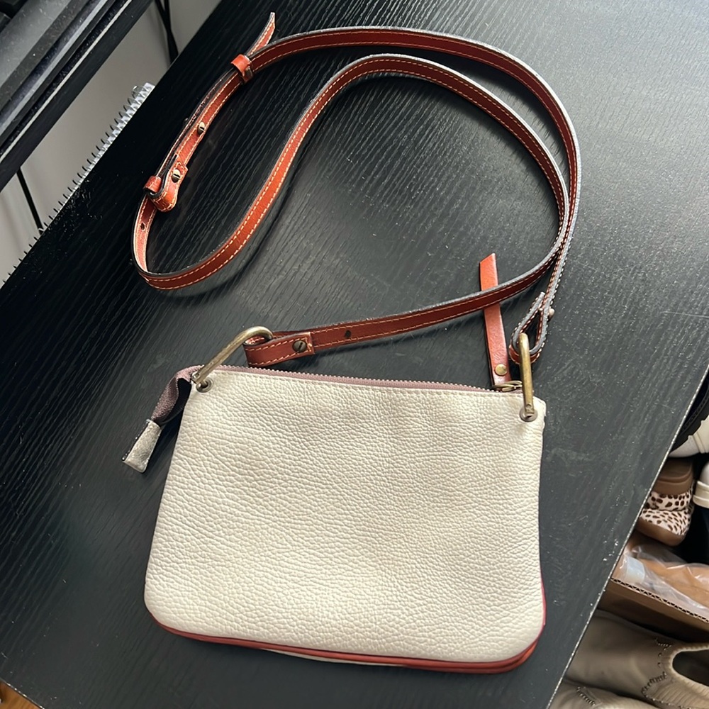 A. Bellucci Tortora Genuine Leather Adjustable Strap Crossbody Bag
